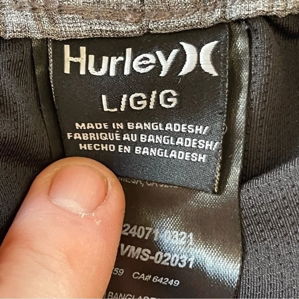 Men Hurley Color-block Gray-Black  Drawstring Lined Swim Board Shots size Large